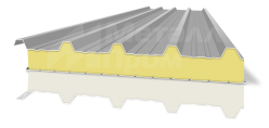 Кровельная сэндвич-панель 40 мм ПИР (PIR) [из листового металла, технологические]